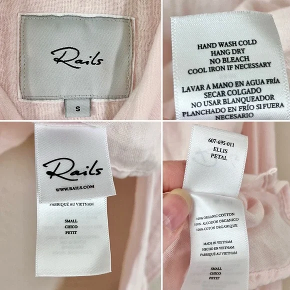 RAILS Ellis Gauze Button Up Shirt S Petal Pink LTD Edition Breast Cancer Spring - Picture 8 of 13
